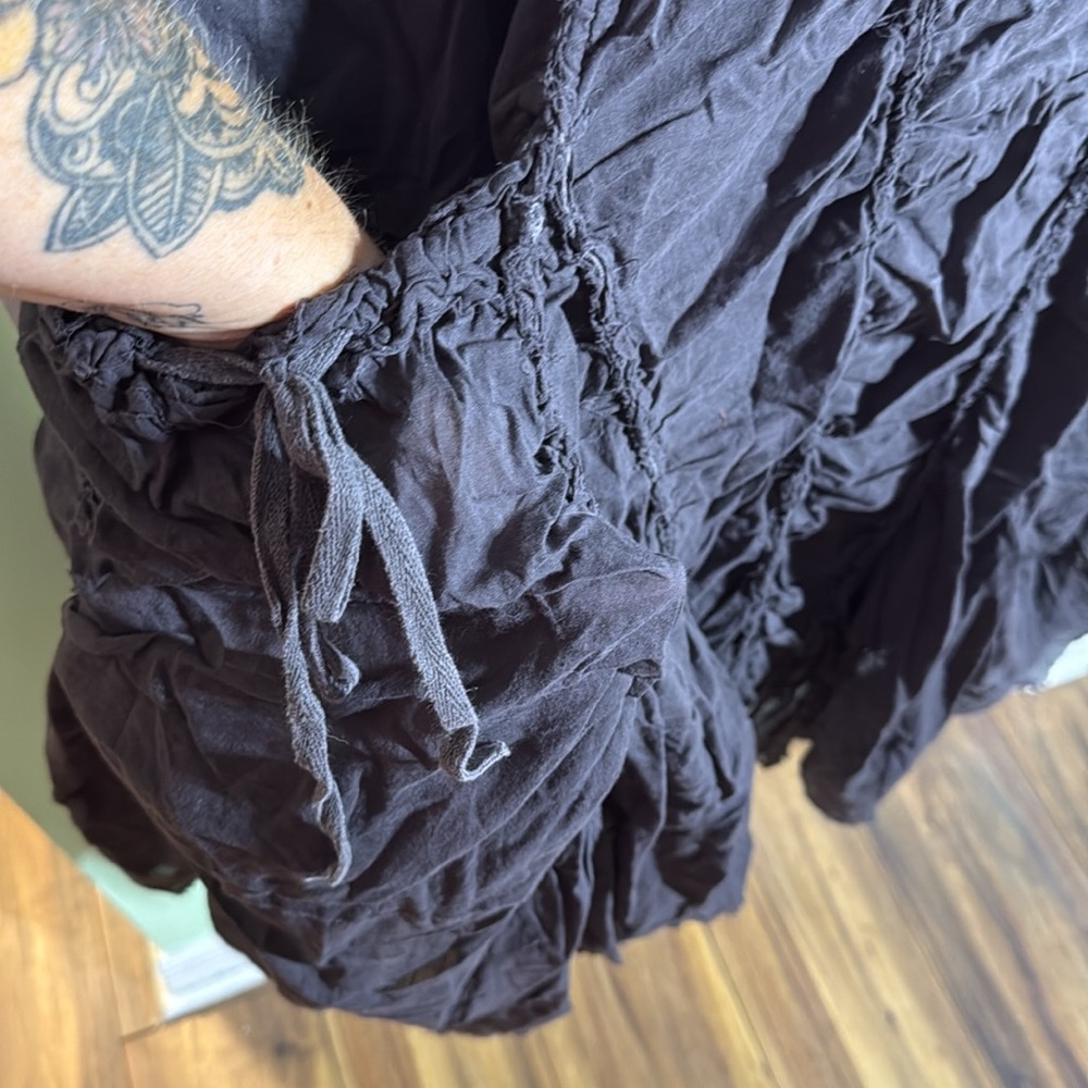 Sweet Sinammon Black Raw Edge Witch Wench Ren Faire Maxi Skirt With Pockets M - Picture 4 of 13